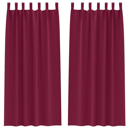 vidaXL Blackout Curtains with Rings 2 pcs Wine Red 225 x 140 cm
