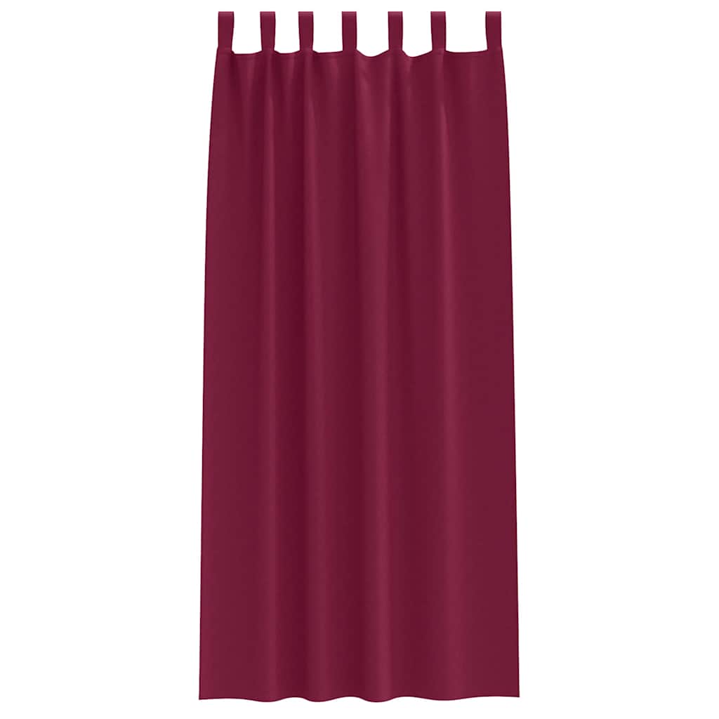 vidaXL Blackout Curtains with Rings 2 pcs Wine Red 225 x 140 cm