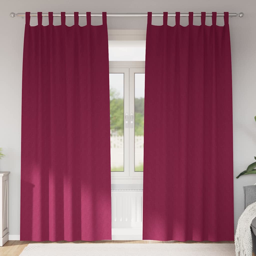 vidaXL Blackout Curtains with Rings 2 pcs Wine Red 245 x 140 cm