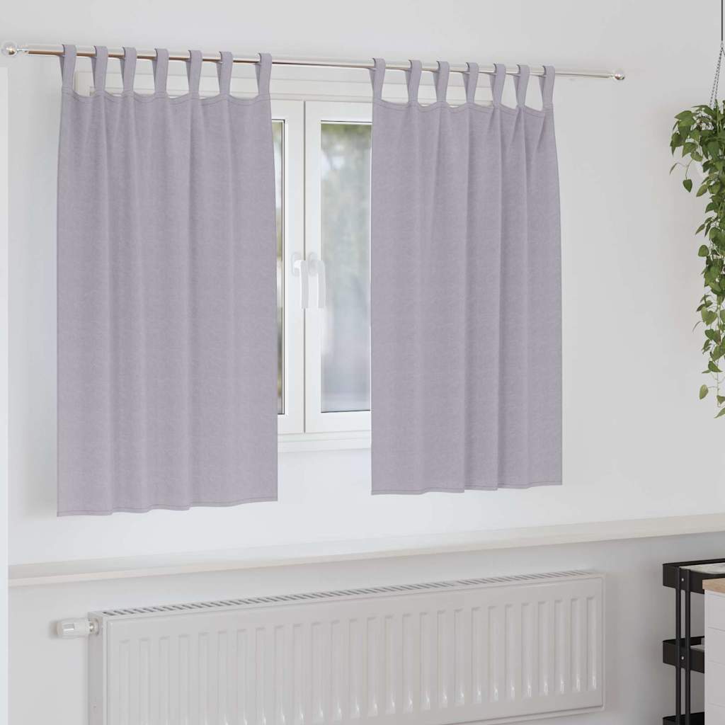 vidaXL Blackout Curtains with Rings 2 pcs Metal Grey 140 x 140 cm