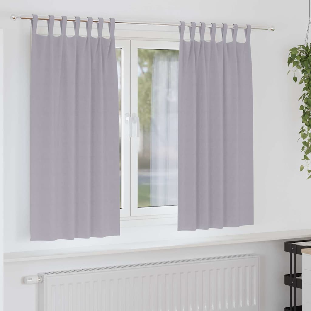 vidaXL Blackout Curtains with Rings 2 pcs Metal Grey 175 x 140 cm