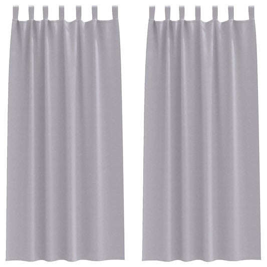 vidaXL Blackout Curtains with Rings 2 pcs Metal Grey 245 x 140 cm