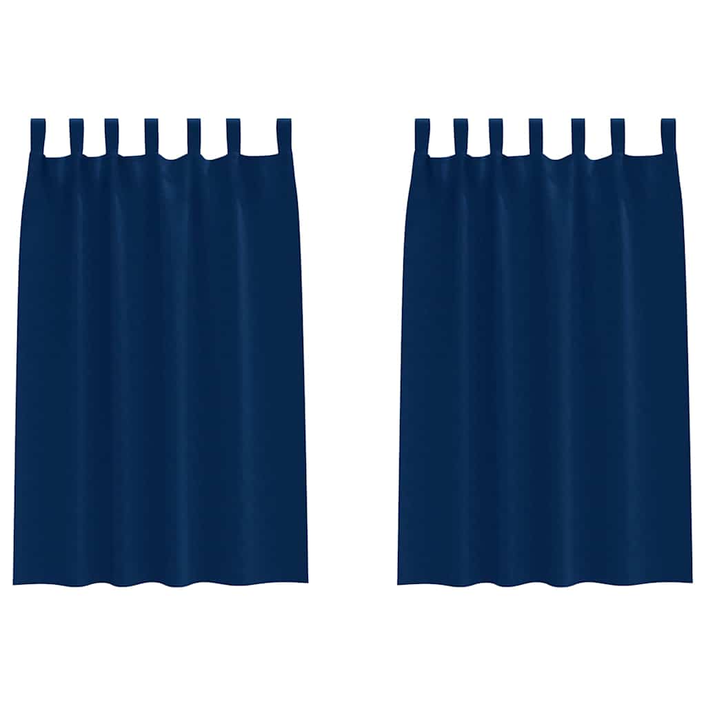 vidaXL Blackout Curtains with Rings 2 pcs Dark Blue 175 x 140 cm