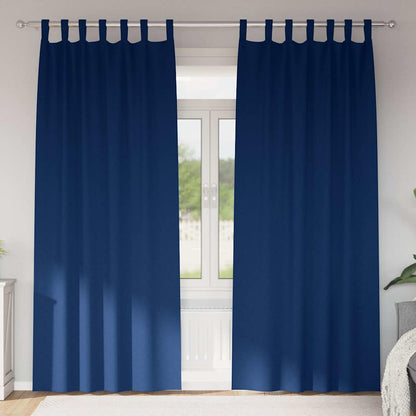 vidaXL Blackout Curtains with Rings 2 pcs Dark Blue 245 x 140 cm