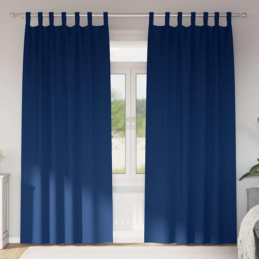 vidaXL Blackout Curtains with Rings 2 pcs Dark Blue 245 x 140 cm
