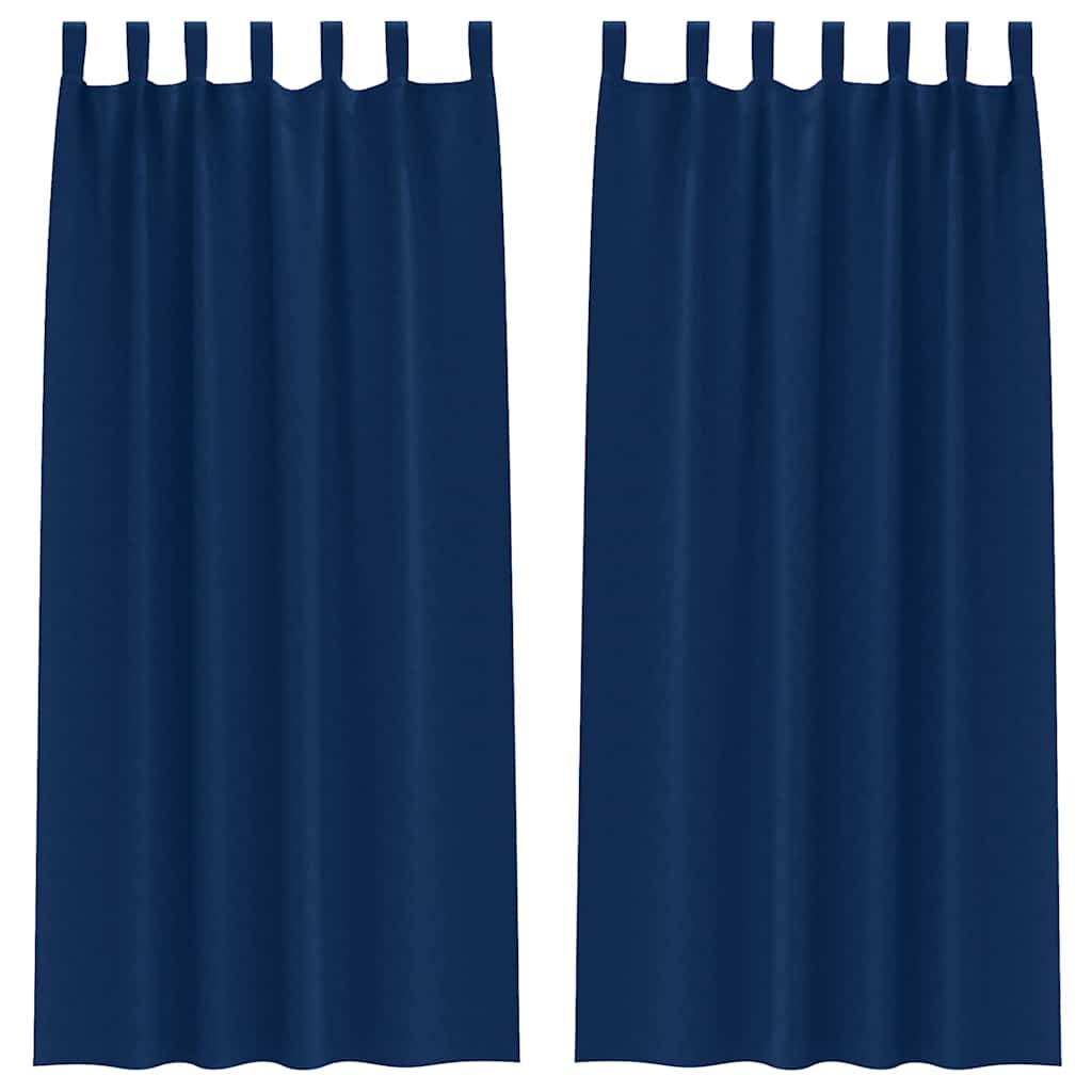 vidaXL Blackout Curtains with Rings 2 pcs Dark Blue 245 x 140 cm