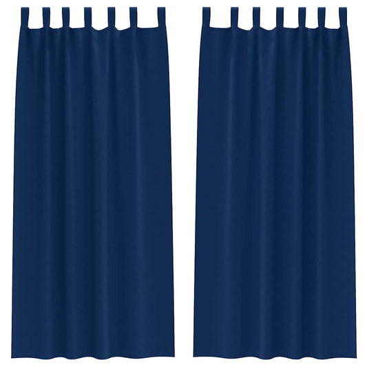 vidaXL Blackout Curtains with Rings 2 pcs Dark Blue 245 x 140 cm