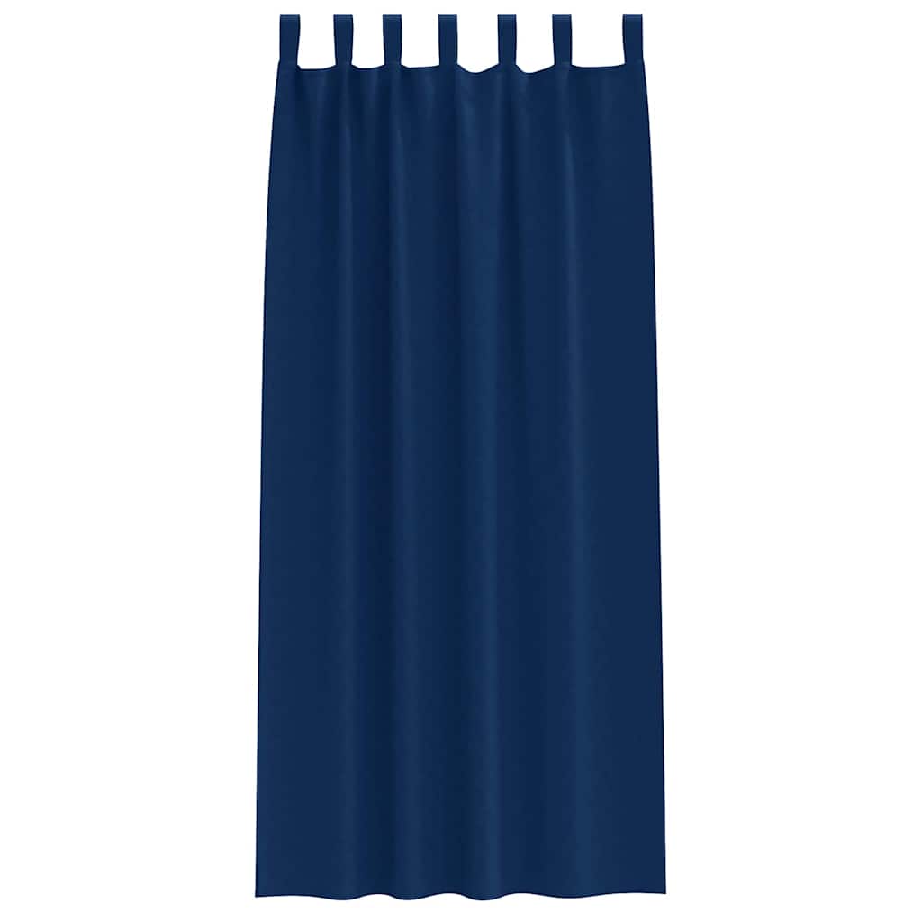 vidaXL Blackout Curtains with Rings 2 pcs Dark Blue 245 x 140 cm