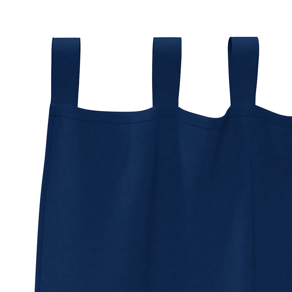 vidaXL Blackout Curtains with Rings 2 pcs Dark Blue 260 x 140 cm