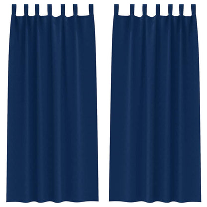 vidaXL Blackout Curtains with Rings 2 pcs Dark Blue 260 x 140 cm