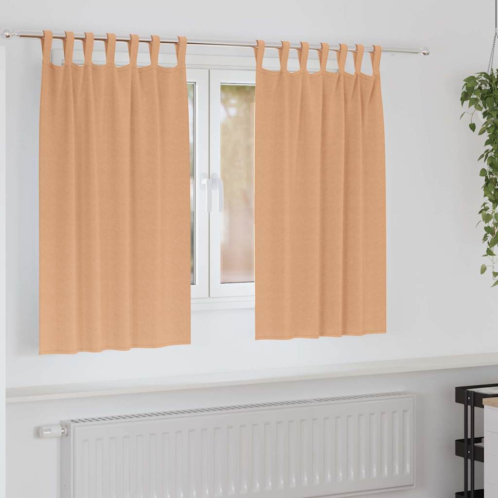 vidaXL Blackout Curtains with Rings 2 pcs Light Brown 140 x 140 cm