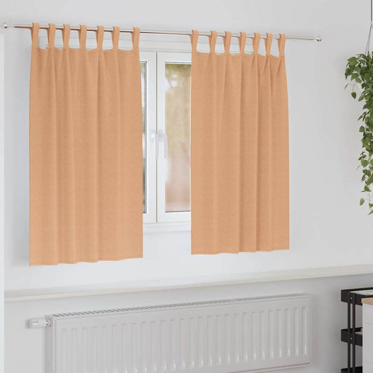 vidaXL Blackout Curtains with Rings 2 pcs Light Brown 140 x 140 cm