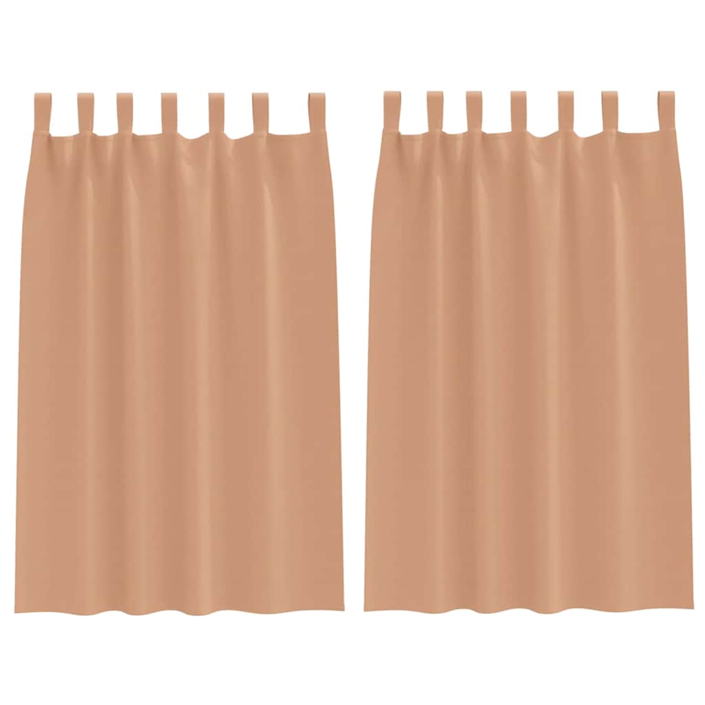 vidaXL Blackout Curtains with Rings 2 pcs Light Brown 175 x 140 cm