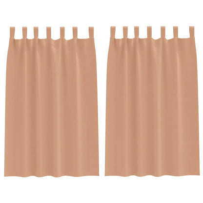 vidaXL Blackout Curtains with Rings 2 pcs Light Brown 175 x 140 cm