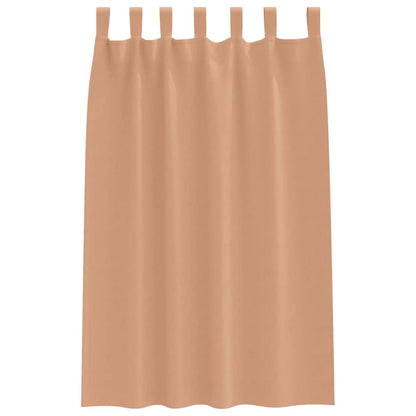 vidaXL Blackout Curtains with Rings 2 pcs Light Brown 175 x 140 cm