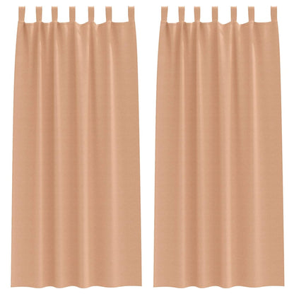 vidaXL Blackout Curtains with Rings 2 pcs Light Brown 225 x 140 cm
