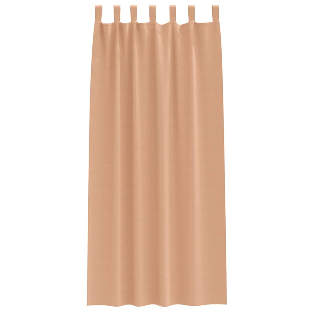 vidaXL Blackout Curtains with Rings 2 pcs Light Brown 225 x 140 cm