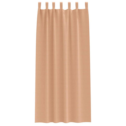 vidaXL Blackout Curtains with Rings 2 pcs Light Brown 225 x 140 cm
