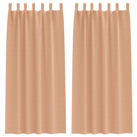 vidaXL Blackout Curtains with Rings 2 pcs Light Brown 245 x 140 cm