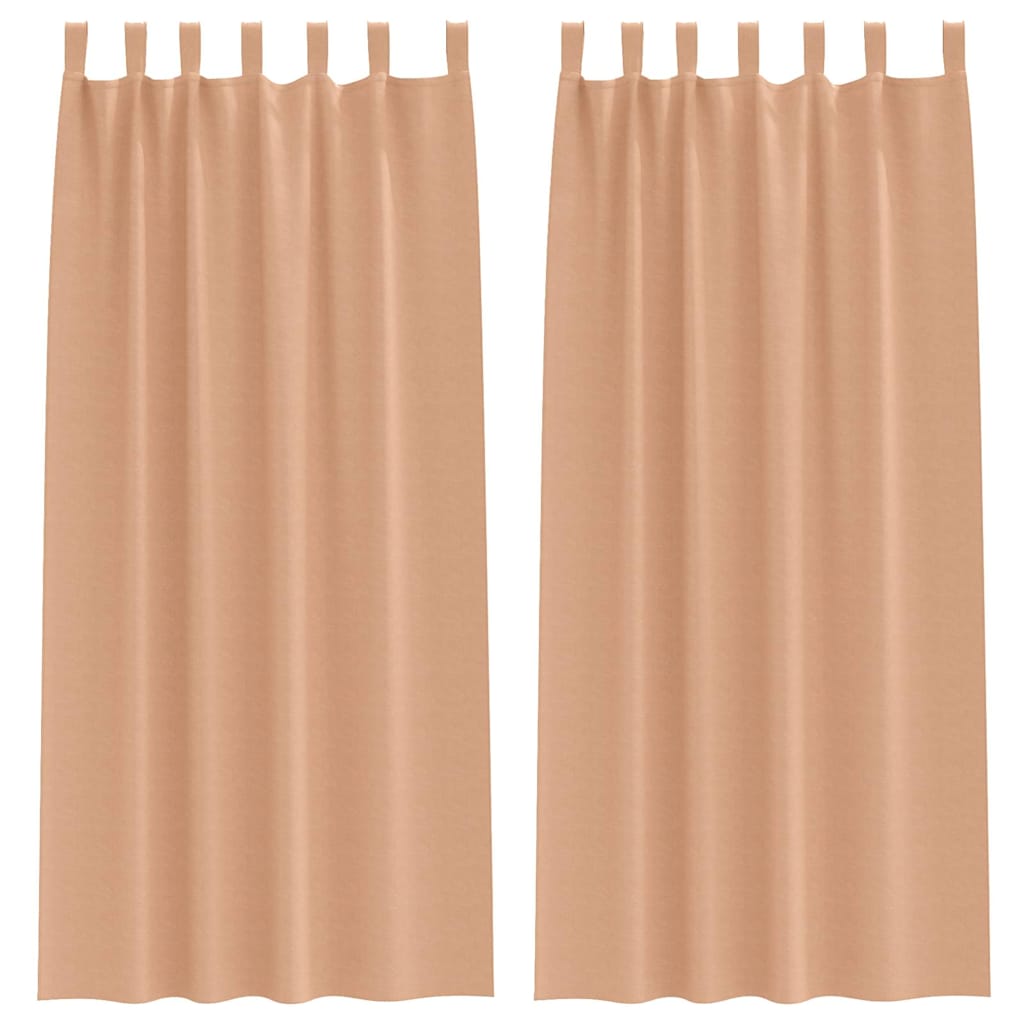 vidaXL Blackout Curtains with Rings 2 pcs Light Brown 260 x 140 cm