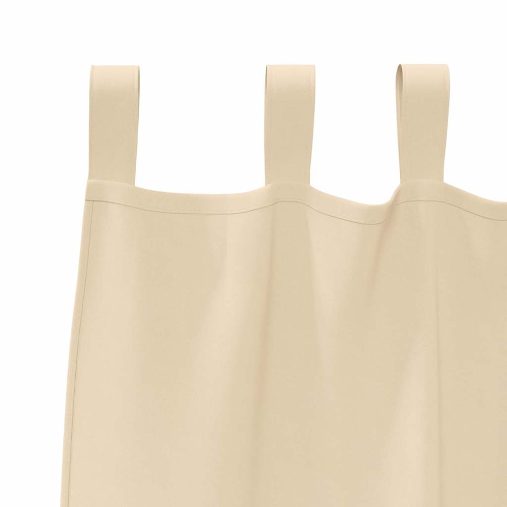 vidaXL Blackout Curtains with Rings 2 pcs Cream 225 x 140 cm Polyester