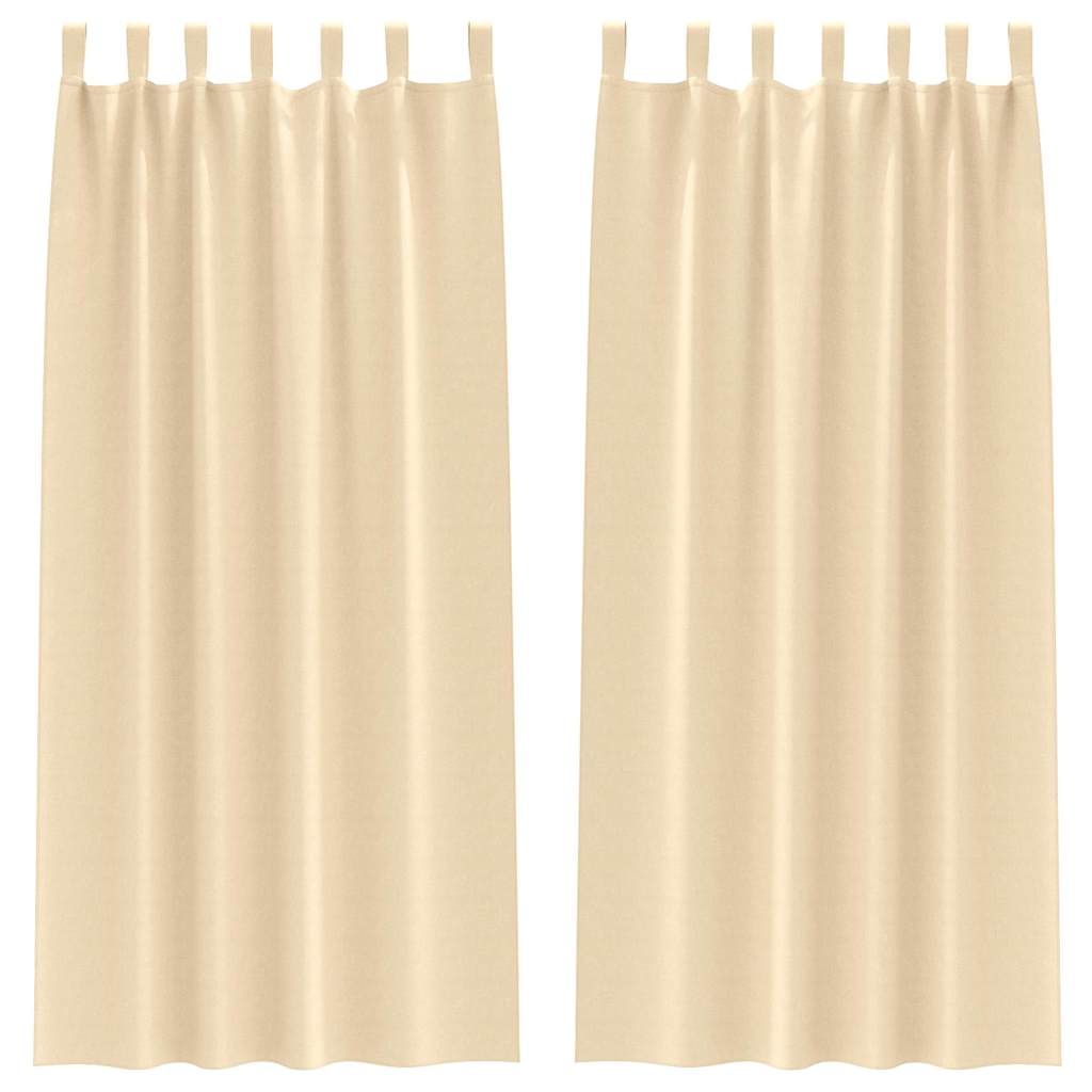 vidaXL Blackout Curtains with Rings 2 pcs Cream 245 x 140 cm Polyester