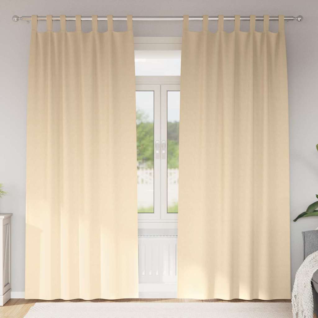 vidaXL Blackout Curtains with Rings 2 pcs Cream 260 x 140 cm Polyester