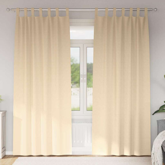 vidaXL Blackout Curtains with Rings 2 pcs Cream 260 x 140 cm Polyester