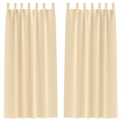 vidaXL Blackout Curtains with Rings 2 pcs Cream 260 x 140 cm Polyester