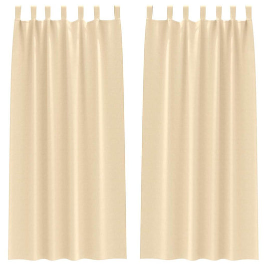 vidaXL Blackout Curtains with Rings 2 pcs Cream 260 x 140 cm Polyester