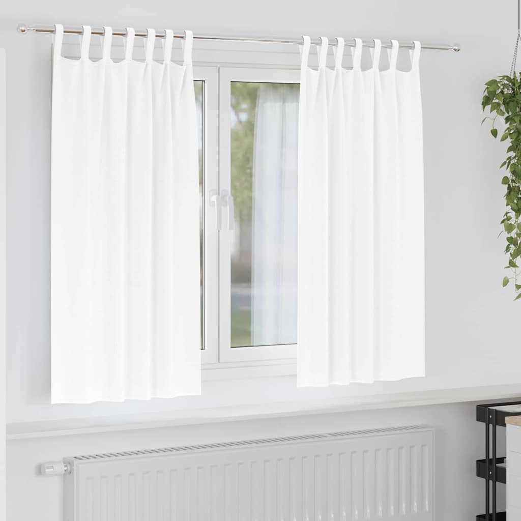 vidaXL Blackout Curtains with Rings 2 pcs Pure White 175 x 140 cm