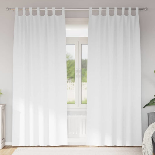 vidaXL Blackout Curtains with Rings 2 pcs Pure White 225 x 140 cm