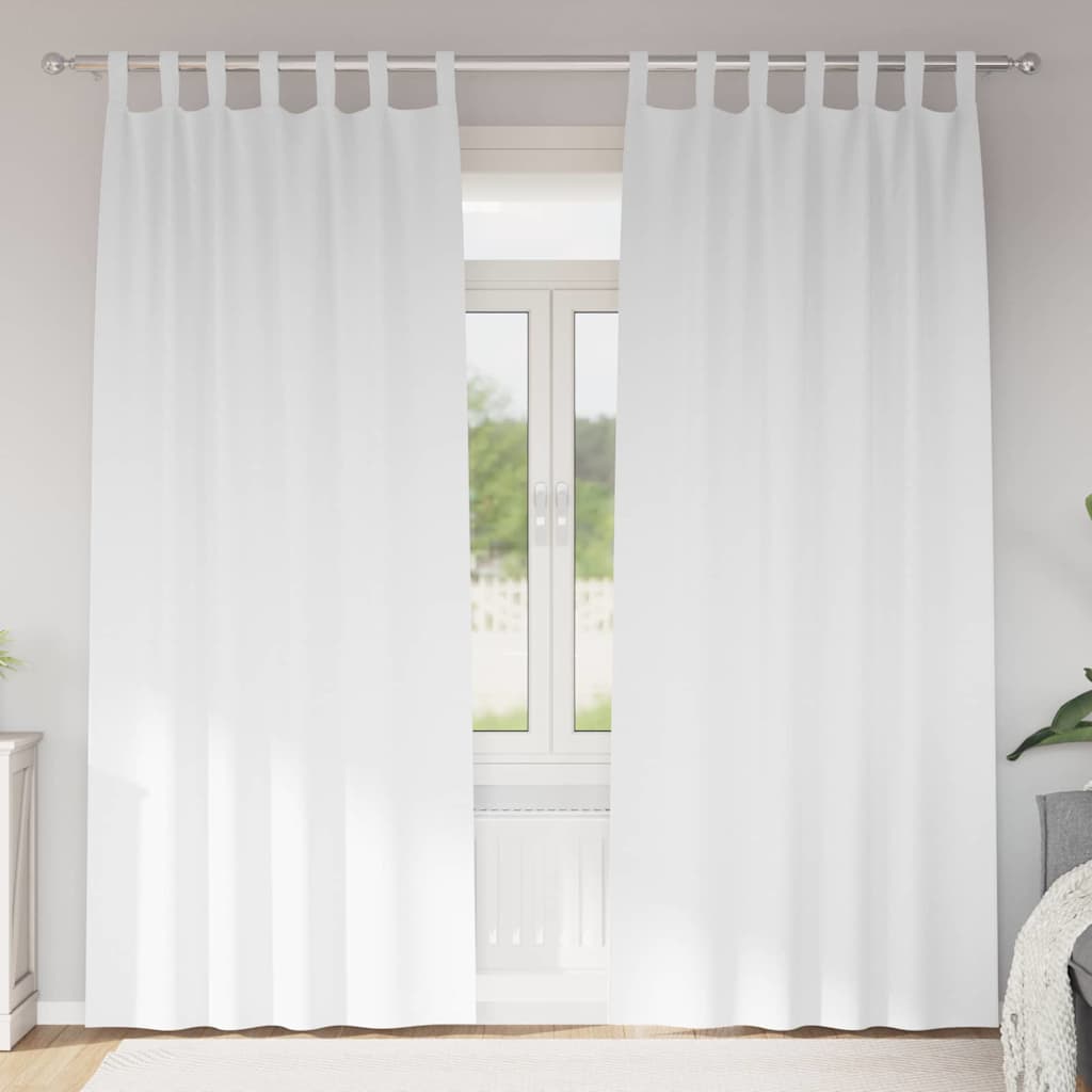 vidaXL Blackout Curtains with Rings 2 pcs Pure White 245 x 140 cm