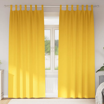 vidaXL Blackout Curtains with Rings 2 pcs Mustard Yellow 225 x 140 cm