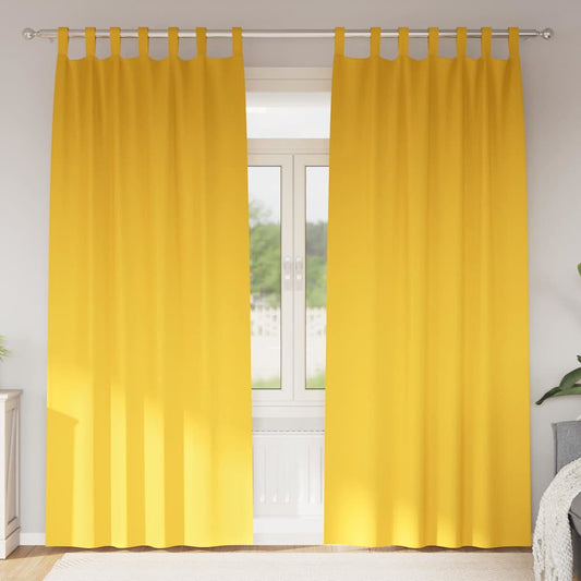 vidaXL Blackout Curtains with Rings 2 pcs Mustard Yellow 225 x 140 cm