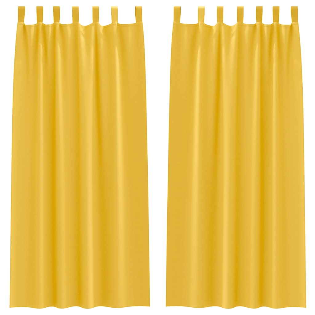 vidaXL Blackout Curtains with Rings 2 pcs Mustard Yellow 225 x 140 cm