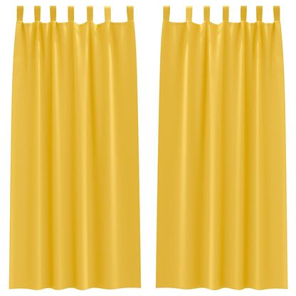 vidaXL Blackout Curtains with Rings 2 pcs Mustard Yellow 225 x 140 cm