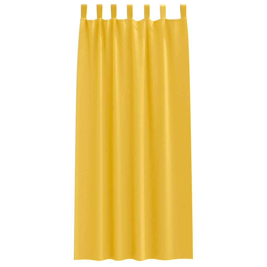 vidaXL Blackout Curtains with Rings 2 pcs Mustard Yellow 225 x 140 cm