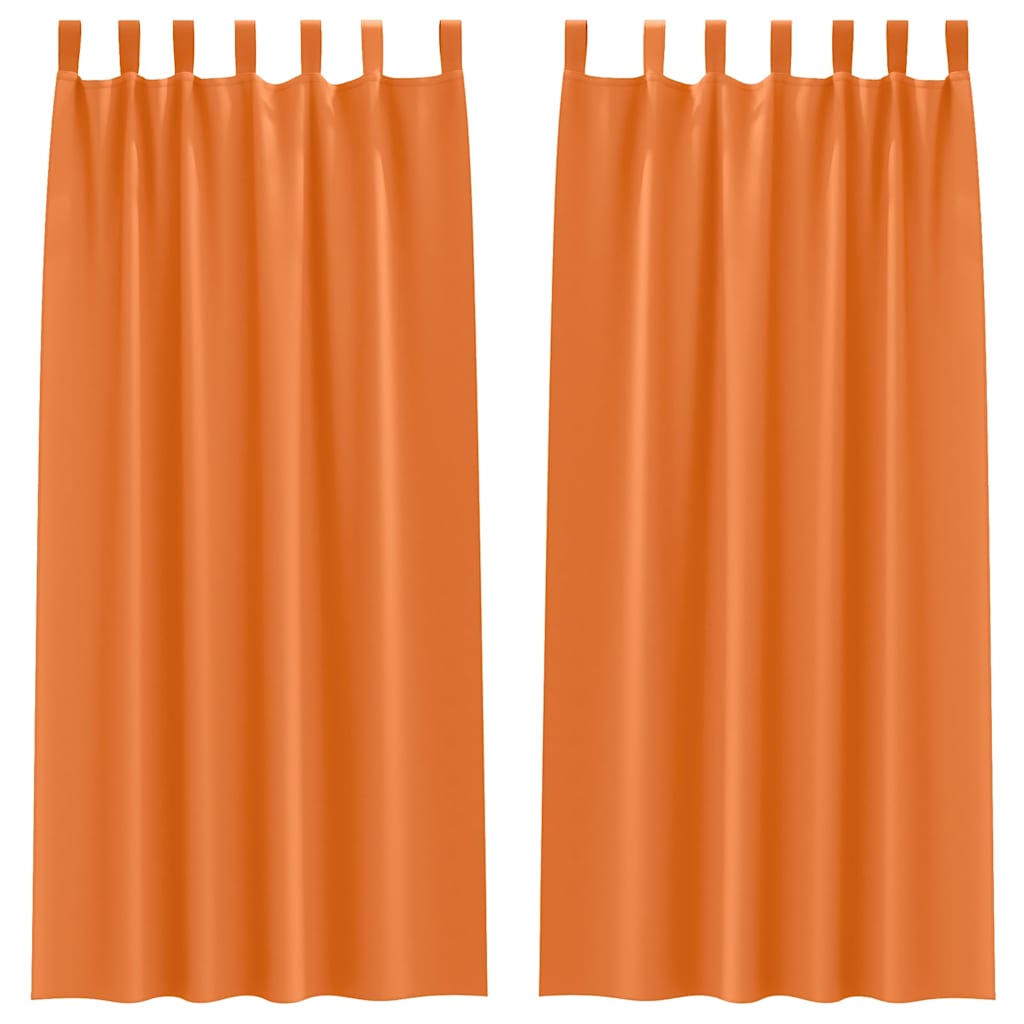 vidaXL Blackout Curtains with Rings 2 pcs Bright Orange 225 x 140 cm