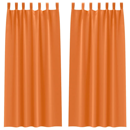 vidaXL Blackout Curtains with Rings 2 pcs Bright Orange 225 x 140 cm