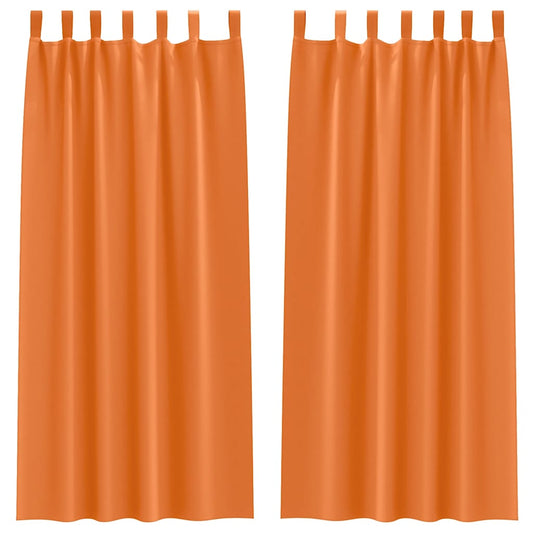 vidaXL Blackout Curtains with Rings 2 pcs Bright Orange 260 x 140 cm