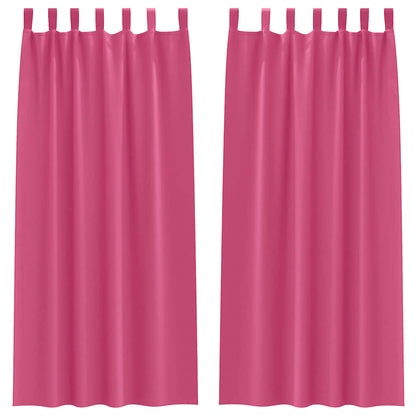 vidaXL Blackout Curtains with Rings 2 pcs Bright Pink 225 x 140 cm