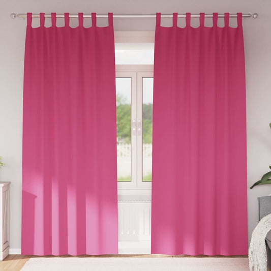 vidaXL Blackout Curtains with Rings 2 pcs Bright Pink 245 x 140 cm