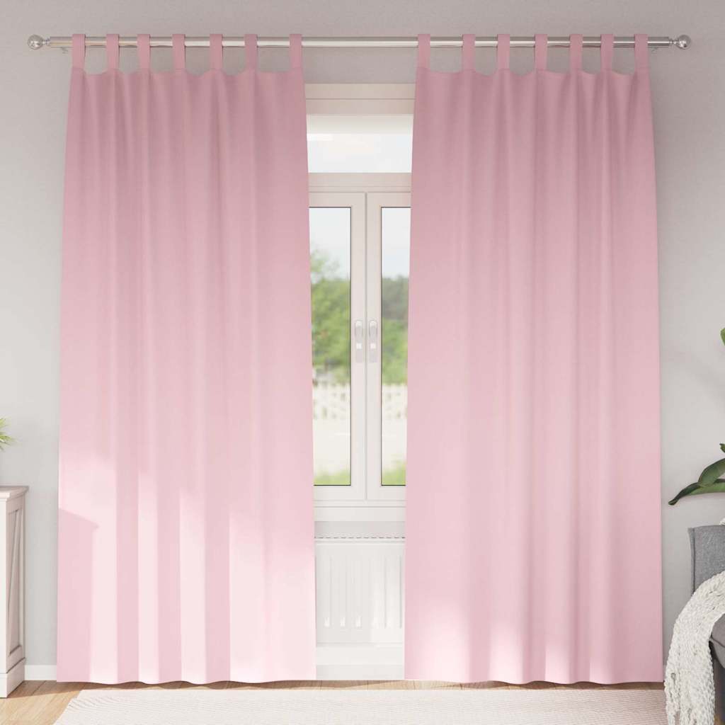 vidaXL Blackout Curtains with Rings 2 pcs Baby Pink 260 x 140 cm