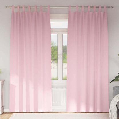 vidaXL Blackout Curtains with Rings 2 pcs Baby Pink 260 x 140 cm