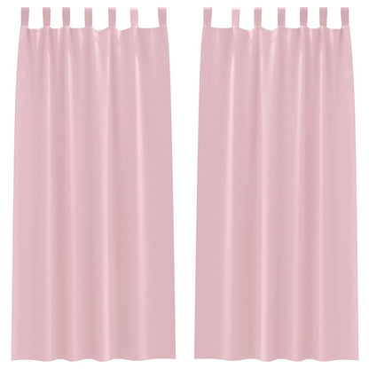 vidaXL Blackout Curtains with Rings 2 pcs Baby Pink 260 x 140 cm