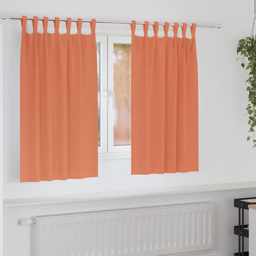 vidaXL Blackout Curtains with Rings 2 pcs Terracotta 140 x 140 cm