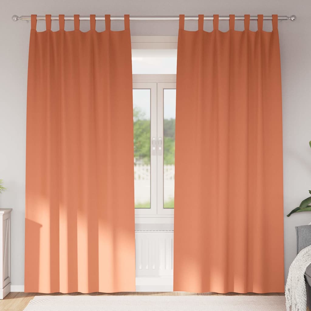 vidaXL Blackout Curtains with Rings 2 pcs Terracotta 225 x 140 cm