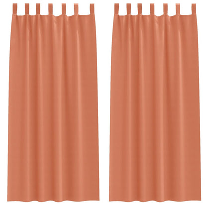 vidaXL Blackout Curtains with Rings 2 pcs Terracotta 225 x 140 cm