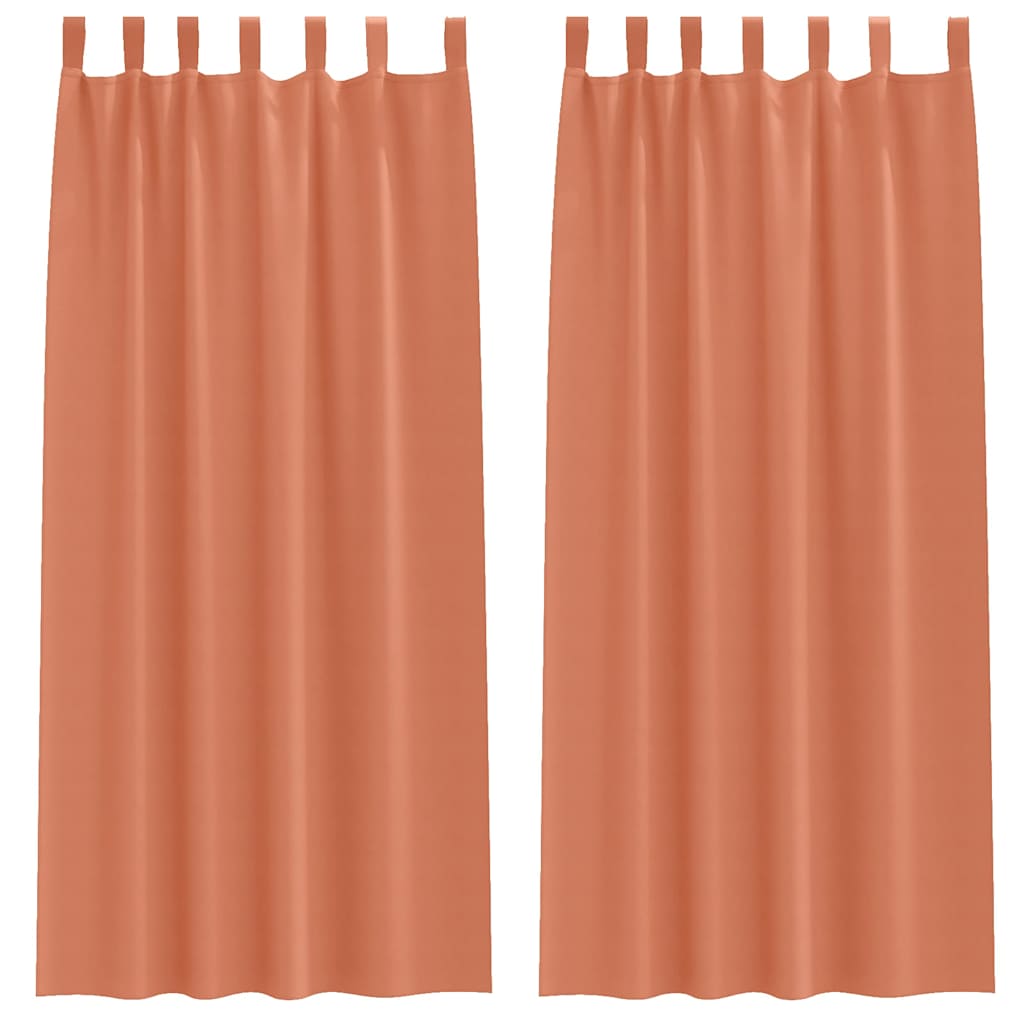 vidaXL Blackout Curtains with Rings 2 pcs Terracotta 245 x 140 cm